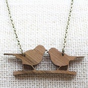 Image of Love Birds Pendant - Walnut or Maple