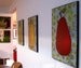 Image of Original Canvas Painting Yellow Pear with Squares