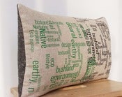 Image of 'Muse' Cushion Cover - 50cm x 30cm Green/Black
