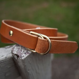 Image of The F/M x W&F D-Ring Belt - 1in Tan/Brass