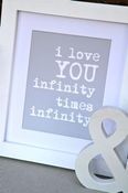 Image of i love you infinity times infinity PRINT - grey