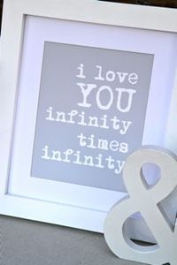 Image of i love you infinity times infinity PRINT - grey