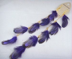 Image of 8" Long Feather Earrings (3 colors)