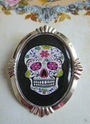 Image of ♥ Sugar Skull ♥ large brooch ~ black
