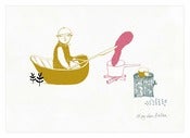Image of NEW Boy In Coracle A4 Screen Print