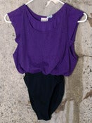 Image of Multi-Layered Leotard - Purple, Black