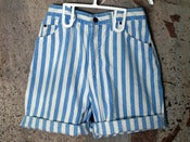 Image of Striped Denim Shorts