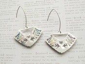 Image of Silver Handcut Cross Stitch Earrings 