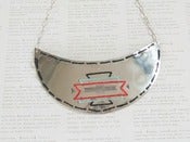 Image of Handcut Silver Aztec Threaded Necklace 