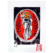 Image of Adam Sage - Bike - hand pulled lino print- ltd edt