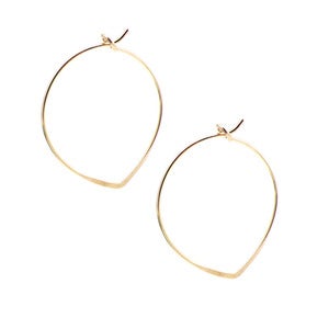 Image of Lotus Hoop Earrings in 14k Gold Filled