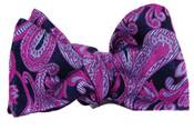 Image of Royal Purple Paisley Bow Tie 