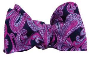 Image of Royal Purple Paisley Bow Tie