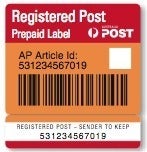 Image of AUSTRALIANS ONLY - REGISTERED POST WITH TRACKING FOR YOUR PACKAGE