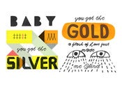 Image of Silver and Gold - Rolling Stones 9x12