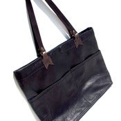 Image of Arrow Tote<br>Super Soft Buttery Leather Black 