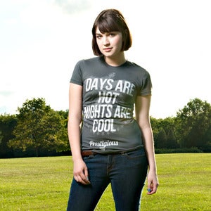 Image of Days Are Hot Nights Are Cool Women's Charcoal 100% Cotton American Apparel Tee Shi