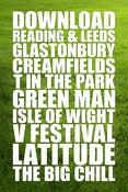 Image of British music festivals, unique 10x15 inch print