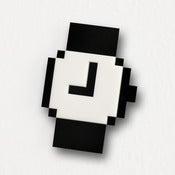 Image of Pixel Clock Brooch / Necklace