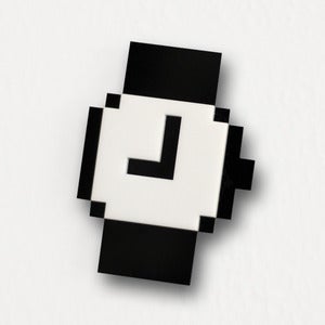 Image of Pixel Clock Brooch / Necklace