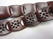 Image of Vintage Brown Leather Cutout Connected Loop Belt