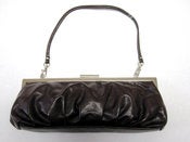 Image of Chocolate Brown Vintage Pleated Clutch