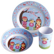 Image of CLEARANCE 50% OFF-Child Melamine Set/Japanese Doll- WAS $29.94 NOW ONLY 