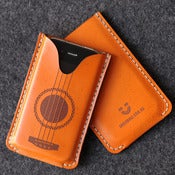 Image of iPhone Leather Case with back pocket - Ukulele