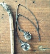 Image of antiqued crystal petal earrings