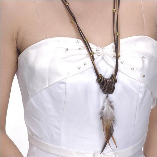 Feather Necklace on Hair Royalty     Sale  Feather Necklace   Bohemian Style   Natural
