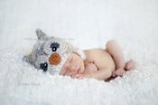 Image of Calico Owl Hat Newborn Photo Prop