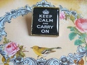 Image of ♥~ Keep Calm and Carry On ~ BLACK ~ brooch ~♥