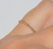 Image of One single 14k gold filled beaded / dotted stackable / stacking / stack handmade ring or wedding ban