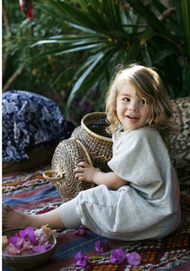 Image of SLUB FRENCH TERRY ROMPER - ABBEY STONE