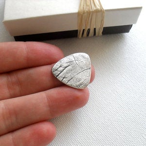 Image of Fingerprint Guitar Pick Keepsake in Fine Silver (Style#701)