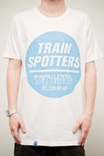 Image of Trainspotters "Dirty North - Rewind & Kap" White / Blue T-Shirt + Free Stickers!