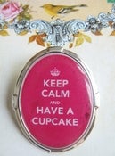 Image of ♥ Keep Calm & have a Cupcake ♥ large brooch ~ Pink