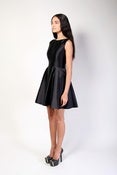 Image of Silk Wool Scoop Neck Circle Skirt Dress