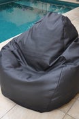 Image of Black Leather Beanbag