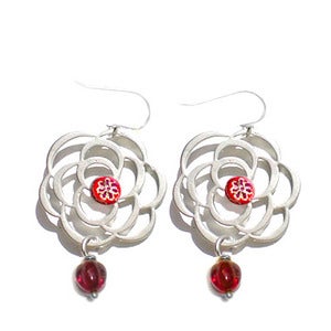 Image of Blossom Earrings - Rhodium