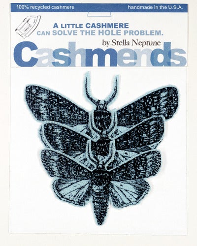 Image of Iron-on Cashmere Moths - Baby Blue