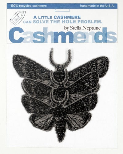 Image of Iron-on Cashmere Moths - Medium Grey