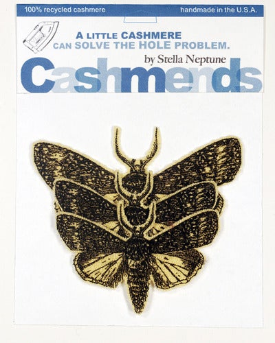 Image of Iron-on Cashmere Moths - Yellow