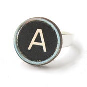 Image of Typewriter Key Ring Black