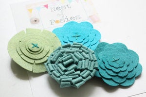 Image of Felt Posie Cluster - Misty Mornings