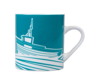 Image of Whitby Porcelain Mug - Fishing Boat