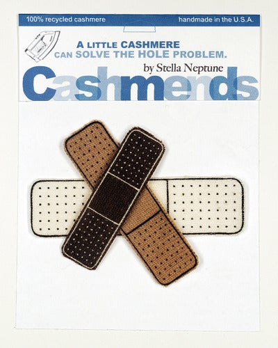 Image of Iron-on Cashmere Band-Aid - Brown/Camel/White