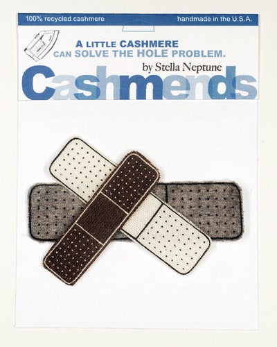 Image of Iron-on Cashmere Band-Aid - Brown/Grey/White