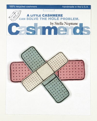 Image of Iron-on Cashmere Band-Aid - Cream/Baby Pink/ Baby Blue