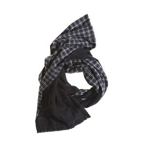 Image of Dylan Plaid Linen Scarf by Matteo